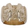 9ct Yellow Gold Patterned Double Buckle Ring