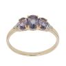 9ct Yellow Gold 0.05ct Diamond and Iolite Three Stone Ring