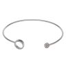 Silver Cubic Zirconia Circle Torque Bangle By Icesia