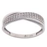 9ct White Gold Cubic Zirconia Crossover Ring