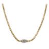 14ct Yellow Gold Monaco Cube Pave Lock Chain 24"