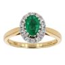 18ct Yellow Gold Emerald and Diamond Cluster Ring