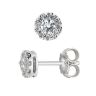 9ct White Gold 0.50ct Natural Diamond Halo Stud Earrings