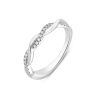Silver Platinum Plated 0.15ct Lab Grown Diamond Twist Eternity Ring