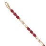 9ct Yellow Gold Ruby Hearts Bracelet 7.5"