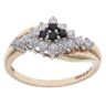 9ct Yellow Gold Sapphire and Cubic Zirconia Cluster Ring