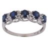 9ct White Gold 0.05ct Diamond and Sapphire Five Stone Ring