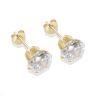 9ct Yellow Gold White Cubic Zirconia Stud Earrings 7mm