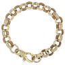 9ct Yellow Gold Patterned and Plain Belcher Bracelet 8"