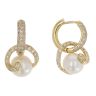 18ct Yellow Gold Pearl and 0.35ct Diamond Earrings