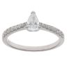 Platinum 0.75ct Pear and Brilliant Cut Diamond Solitaire Ring