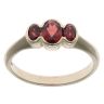 9ct Yellow Gold Garnet Three Stone Ring