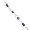 9ct White Gold 0.06ct Diamond And Created Sapphire Bracelet 7"