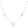 22ct Yellow Gold Green Cubic Zirconia Leaf Chain 16"