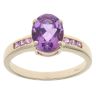 9ct Yellow Gold Pink Sapphire and Amethyst Ring