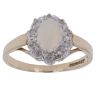 9ct Yellow Gold 0.05ct Diamond and Opal Cluster Ring