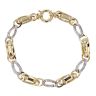 14ct Yellow And White Gold Twist Link 8" Bracelet