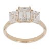 9ct Yellow Gold 3.00ct Emerald Cut Lab Grown Diamond Trilogy Ring