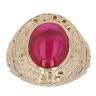 9ct Yellow Gold Red Cabochon College Ring
