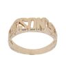 9ct Yellow Gold Son Patterned Signet Ring