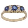 18ct Yellow Gold 0.08ct Diamond and Sapphire Three Stone Ring