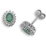 9ct White Gold 0.25ct Diamond & Emerald Stud Earrings