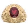 14ct Yellow Gold Created Ruby College Ring