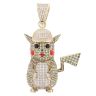 9ct Yellow Gold Cubic Zirconia Detective Pikachu Pendant