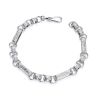 Sterling Silver Men's Patterned Gypsy Link Belcher 9" Bracelet