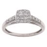 9ct White Gold 0.33ct Princess And Brilliant Cut Diamond Cluster Ring