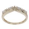 9ct Yellow Gold 0.02ct Diamond and Opal Wishbone Ring