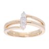 9ct Yellow Gold 0.15ct Diamond Three Stone Crossover Ring