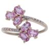 9ct Yellow Gold 0.05ct Brilliant Cut Diamond and Pink Sapphire Fancy Ring