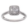 9ct White Gold 0.25ct Brilliant and Baguette Cut Diamond Cluster Ring
