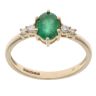 9ct Yellow Gold 0.09ct Diamond and Emerald Ring