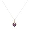 9ct Yellow Gold Purple Gemstone Heart Pendant and Chain 20"