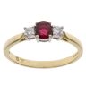 18ct Yellow Gold 0.15ct Brilliant Cut Diamond and Ruby Ring