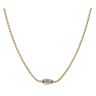 14ct Yellow Gold Monaco Beaded Cubic Zirconia Pave Lock Chain 22"