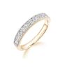9ct Yellow Gold 0.33ct Natural Diamond Half Eternity Ring with Milgrain Detail