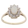 9ct Yellow Gold Opal And Cubic Zirconia Cluster Ring