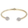 9ct Yellow Gold Cubic Zirconia Twisted Torque Bangle