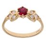 18ct Yellow Gold 0.20ct Brilliant Cut Diamond and Ruby Solitaire Ring