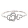 9ct White Gold Cubic Zirconia Heart Hinged Bangle