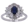 18ct White Gold 0.75ct Diamond and Sapphire Cluster Ring