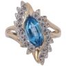 9ct Yellow Gold 0.08ct Diamond and Blue Topaz Ring