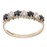 9ct Yellow Gold Cubic Zirconia and Sapphire Half Eternity Ring