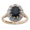 9ct Yellow Gold 0.10ct Diamond and Sapphire Cluster Ring