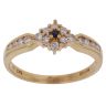 18ct Yellow Gold 0.33ct Brilliant Cut Diamond and Sapphire Cluster Ring