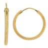 22ct Yellow Gold Dot Cut Hoop Earrings