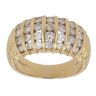 18ct Yellow Gold 1.00ct Brilliant Cut Diamond Fancy Five Row Ring